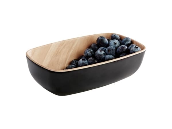 Skål Frida 0.5 ltr 17.6x10.8x5.5 cm Melamin Sort/Trælook,stk