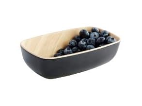 Skål Frida 0.5 ltr 17.6x10.8x5.5 cm Melamin Sort/Trælook,stk