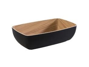 Skål Frida 1.8 ltr 26.5x16.2x7.5 cm Melamin Sort/Trælook,stk