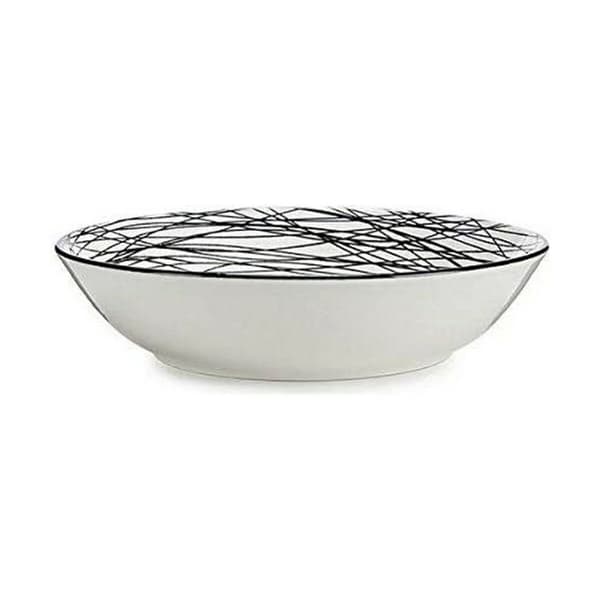 Djup tallrik Ränder Porslin Svart Vit 20 x 4,7 x 20 cm