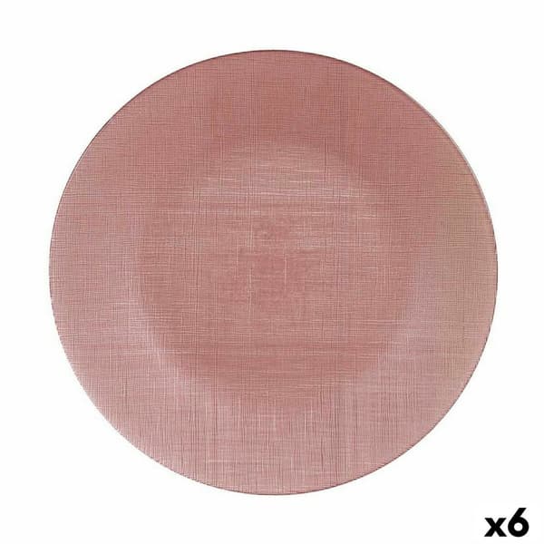 Platt skål Vivalto Rosa Glas 32,5 x 2 x 32,5 cm (6 antal)