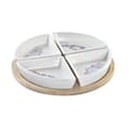Pikkukuva 1 / 3: Alkuruokasetti DKD Home Decor Sininen Luonnollinen Bambu Kivitavara Välimeren 21,5 x 21,5 x 1 cm (5 pcs)