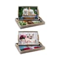 Miniatyrbillede 1 af 4: Bakkesæt DKD Home Decor Multifarvet 40 x 30 x 6 cm Træ MDF (2 enheder)