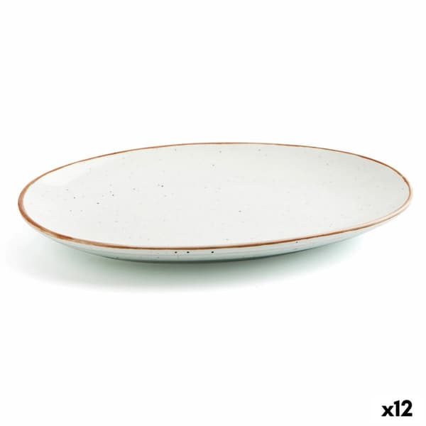 Serveringsfat Ariane Terra Oval Keramikk Beige (Ø 26 cm) (12 enheter)