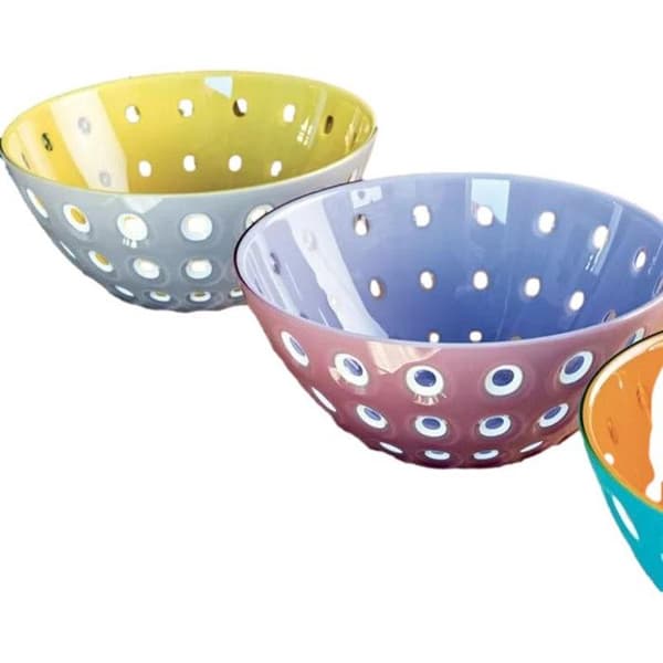 Salladsskål - Guzzini - Le Murrine - Akryl - 25cm - Blå Grå Gul
