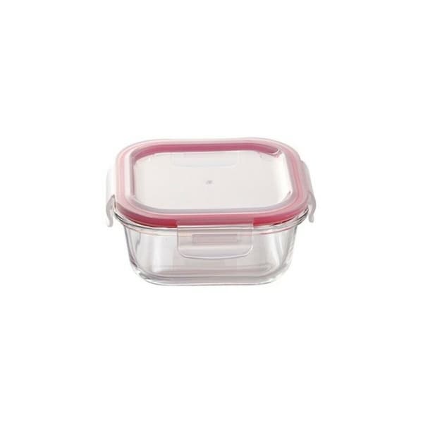 Sett med matbokser Bergner Walking Anywhere Borosilikatglass cuadradas Kvadrat 320 ml 520 ml 800 Sider Rød