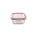 Miniatyrbilde 6 av 7: Sett med matbokser Bergner Walking Anywhere Borosilikatglass cuadradas Kvadrat 320 ml 520 ml 800 Sider Rød