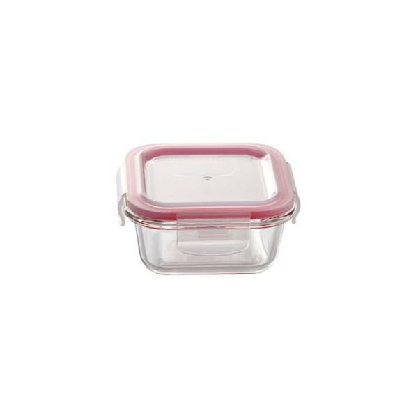 Sett med matbokser Bergner Walking Anywhere Borosilikatglass cuadradas Kvadrat 320 ml 520 ml 800 Sider Rød