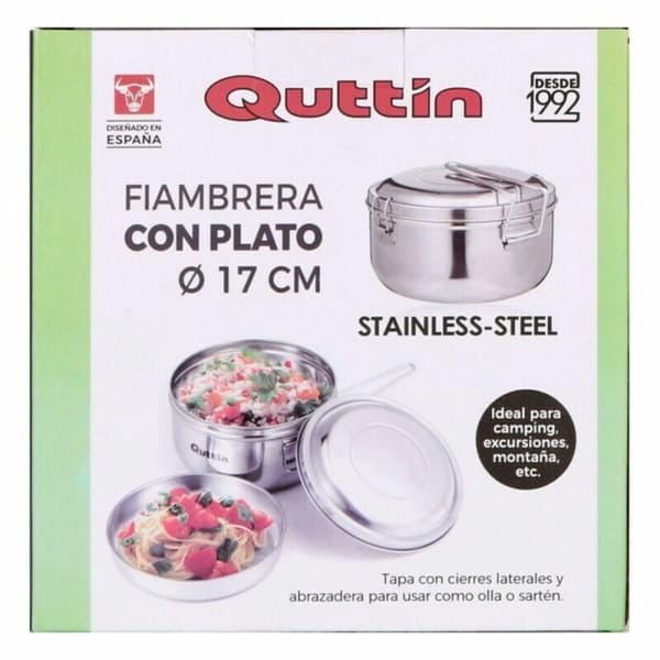 Rund Lunsjboks med Lokk Quttin Rustfritt stål Stål 17 cm (12 enheter) (Ø 17 cm)