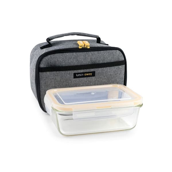 Madkasse med tilbehør Ibili 753401g Grå Polyester Borosilikatglas 21 x 13 x 14 cm