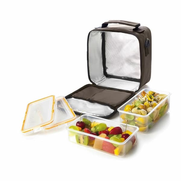 Lunsjboks med tilbehør Ibili 753455 Brun Polyester 21 x 12 x 22 cm