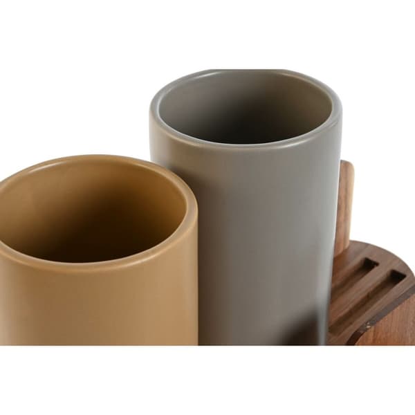 Gryte til Kjøkkenutstyr Home ESPRIT Akasia Dolomite 20 x 9,5 x 18,5 cm (2 enheter)