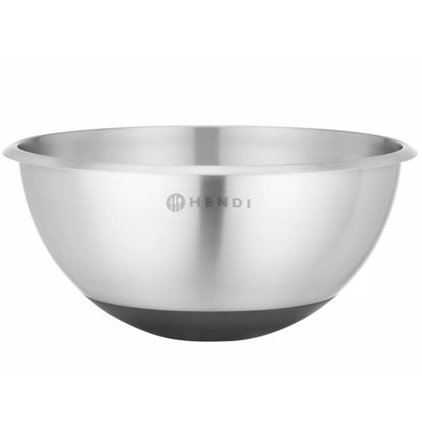 Köksskål i stål med silikonbotten och mätkopp, 6 l diameter. 330 x 155 mm