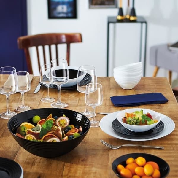 Svart salladsskål i glas 27 cm - Harena Noir - Luminarc
