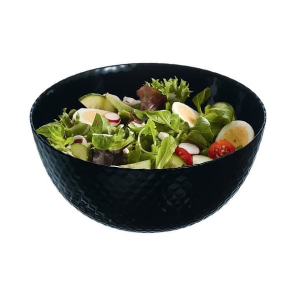 Salladsskål - LUMINARC - Tofs - 24 cm - Härdat glas - Svart