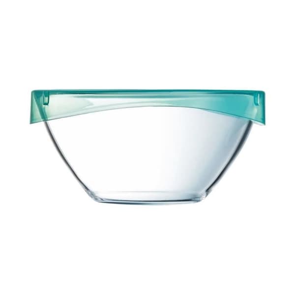 LUMINARC Salladsskål + lock Keep'n skål T 17 cm genomskinlig och grön