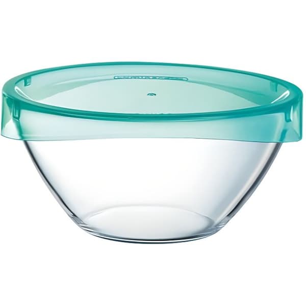 LUMINARC Salladsskål + lock Keep'n skål T 17 cm genomskinlig och grön