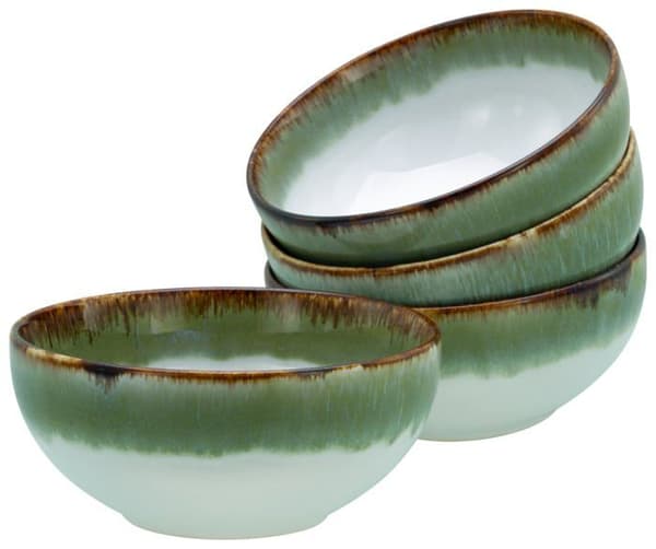 Creatable - 21685 - , , Serie Cascade Buddha Skålar Grön 1200 ml, 4-delars porslinsset, Buddha Skål Set av stengods