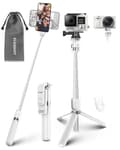Miniatyrbild 1 av 6: Selfie Stick Tripod, Selfie Tripod i aluminium med avtryckarkontroll, kamerafäste för actionkameror, för smarttelefoner, svart