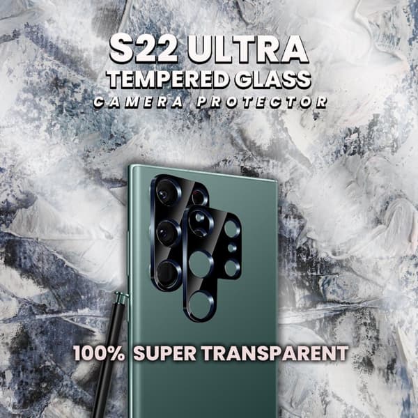 2 Pack Linsskydd Samsung S22 Ultra-Härdat Glas 9H-Super 3D