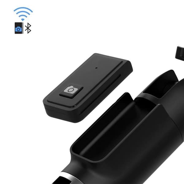 Perche Selfie - Svart - Bluetooth - Stativ - Justerbar höjd - 63cm utdragbar