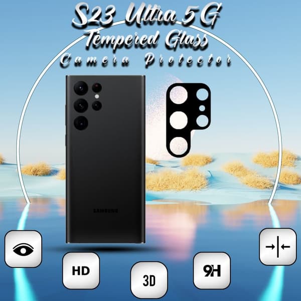 1-Pack Linsskydd Samsung Galaxy S23 Ultra (5G) - Härdat Glas 9H - Super 3D Linsskydd