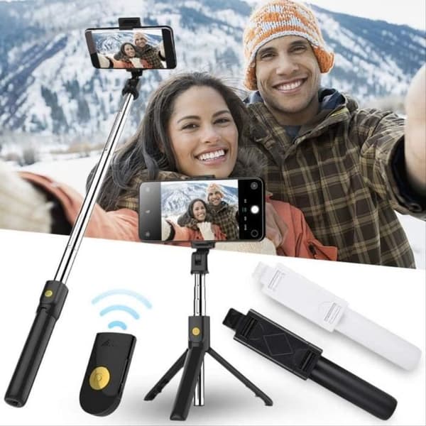 Selfie Stick Teleskopstativ Stativ Bluetooth Android Apple Smartphone ny