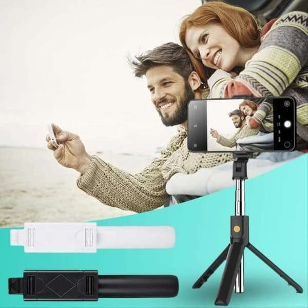 Selfie Stick Teleskopstativ Stativ Bluetooth Android Apple Smartphone ny