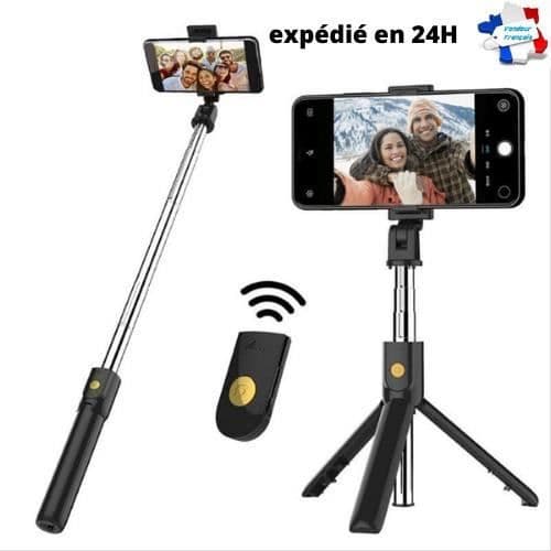 Selfie Stick Teleskopstativ Stativ Bluetooth Android Apple Smartphone ny