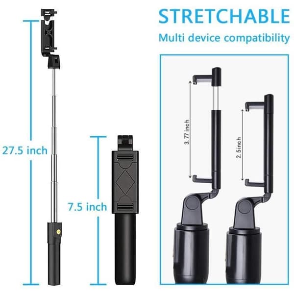 Bluetooth Selfie Stick, aluminiumlegering Mini utdragbar Selfie Stick, utdragbar Monopod för iPho