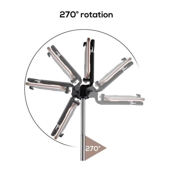 TEMPSA Utdragbar Bluetooth Selfie Stick 270° rotation + Stativ Vit