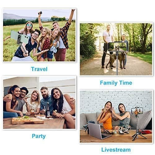 Bovon Bluetooth Selfie Stick, 3 i 1 Mini Tripod Smartphone Utdragbar Selfie Stick Aluminium Monopod med trådlös fjärrkontroll