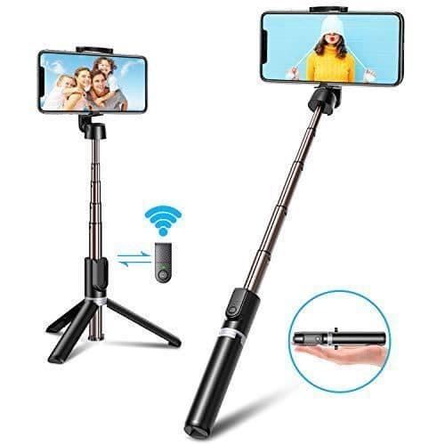 Bovon Bluetooth Selfie Stick, 3 i 1 Mini Tripod Smartphone Utdragbar Selfie Stick Aluminium Monopod med trådlös fjärrkontroll