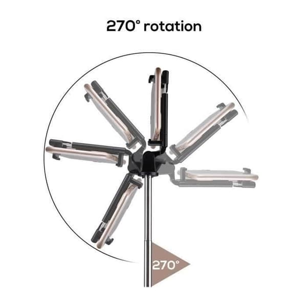 270° rotation Bluetooth förlängbar Selfie Stick + vit stativ