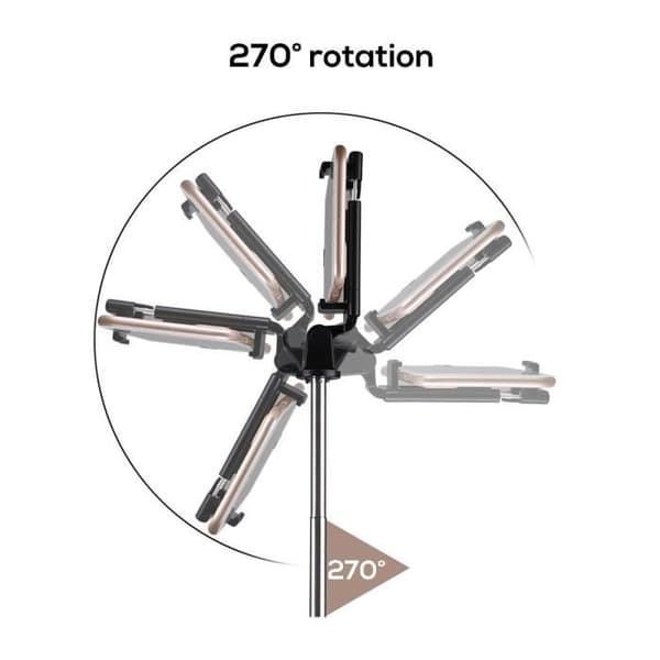 TEMPSA Utdragbar Bluetooth Selfie Stick 270° rotation + Stativ Vit