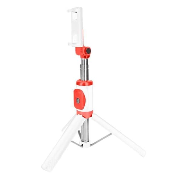 Selfie Stick med integrerad Bluetooth-fjärrkontroll, vit