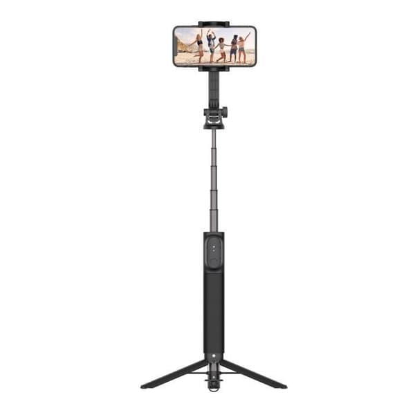 Selfie-stick med FIXED Snap XL-stativ och trådlös avtryckare, 1/4" skruv, svart
