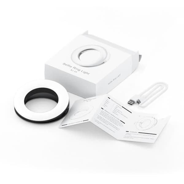 TEMPSA Uppladdningsbar Selfie Ring Light Selfie Light Rings med vitt LED-ljus