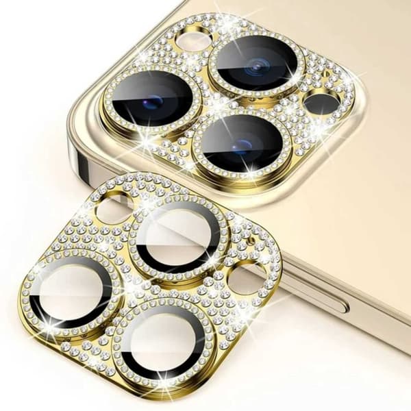 iPhone 13 Pro/13 Pro Max Kameraskydd Härdat Glas Diamant Guld