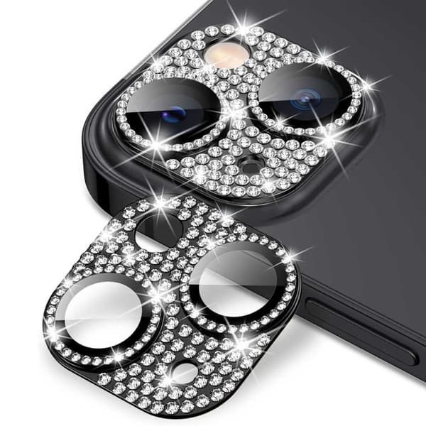 iPhone 14/14 Plus Kameraskydd Diamant Härdat Glas Svart