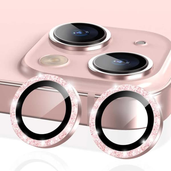 iPhone 15/15 Plus Lens Cover Bling Glitter Pink