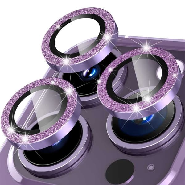 iPhone 14 Pro/Pro Max -linssinsuojus Bling Glitter Purple