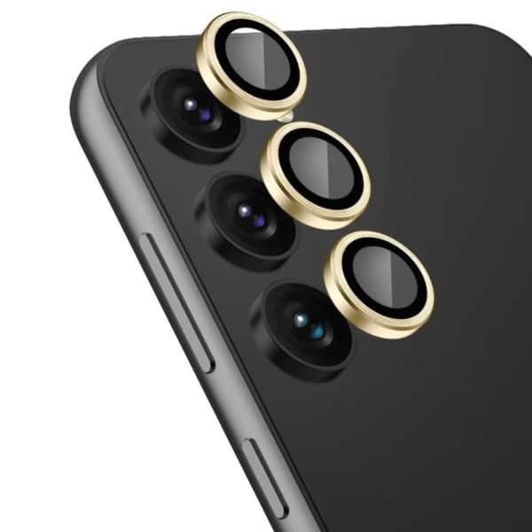 Samsung Galaxy S23/S23 Plus Kameraskydd Metall Härdat Glas Guld