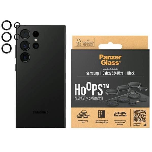 PanzerGlass Hoops kamerabeskyttelse for Samsung Galaxy S24 Ultra - med svart ramme