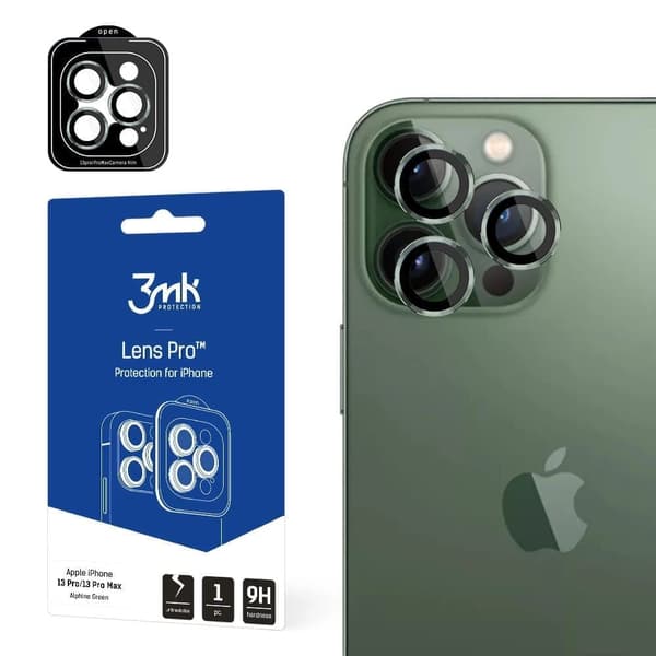 3mk Lens Protection Pro kameradeksel til iPhone 13 Pro / iPhone 13 Pro Max - grønn