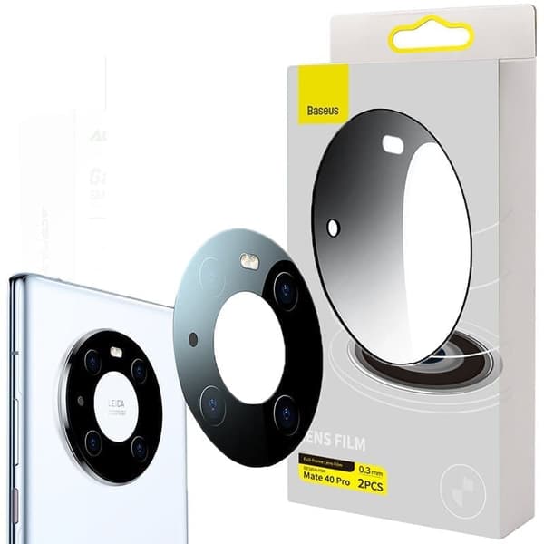 Baseus film for Huawei Mate 40 Pro kamera 0,3 mm (2 stk) gjennomsiktig + rengjøringssett (SGQK000502)