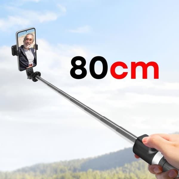 Integrerad Bluetooth Selfie Stick Utdragbar 80 cm XO Svart