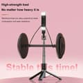 Miniatyrbild 4 av 4: 114 CM Selfie Stick med uppgraderat stativ - 2 LED Fill Light - Telefonstativ med löstagbar fjärrkontroll, svart
