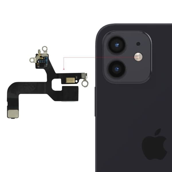 Flash Duk för iPhone 12 Ersättningsdel Svart