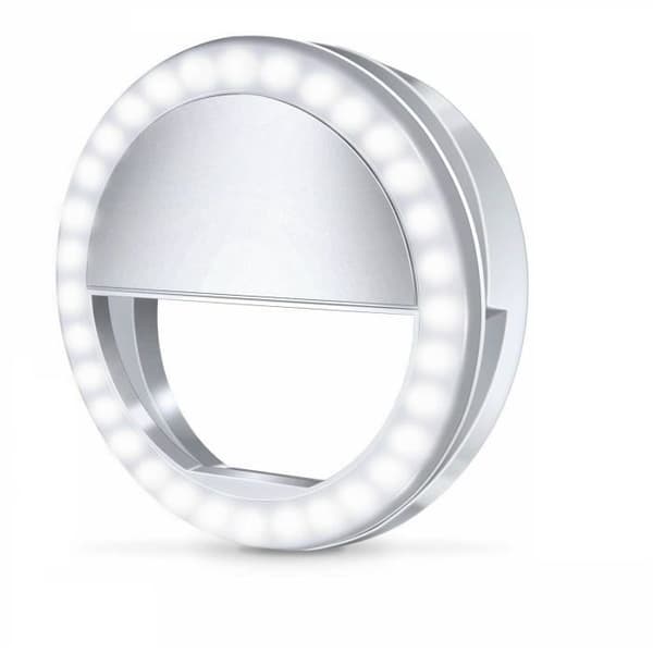 VSHOP® LED Selfie Ring Light för telefon - Mini Ring Light 85mm, Dimbar, 5000K-7000K, med smartphonehållare för